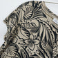 Hot Cotton Women's M Jacket Open Front & Blouse Beige Black 2 Piece Set Floral