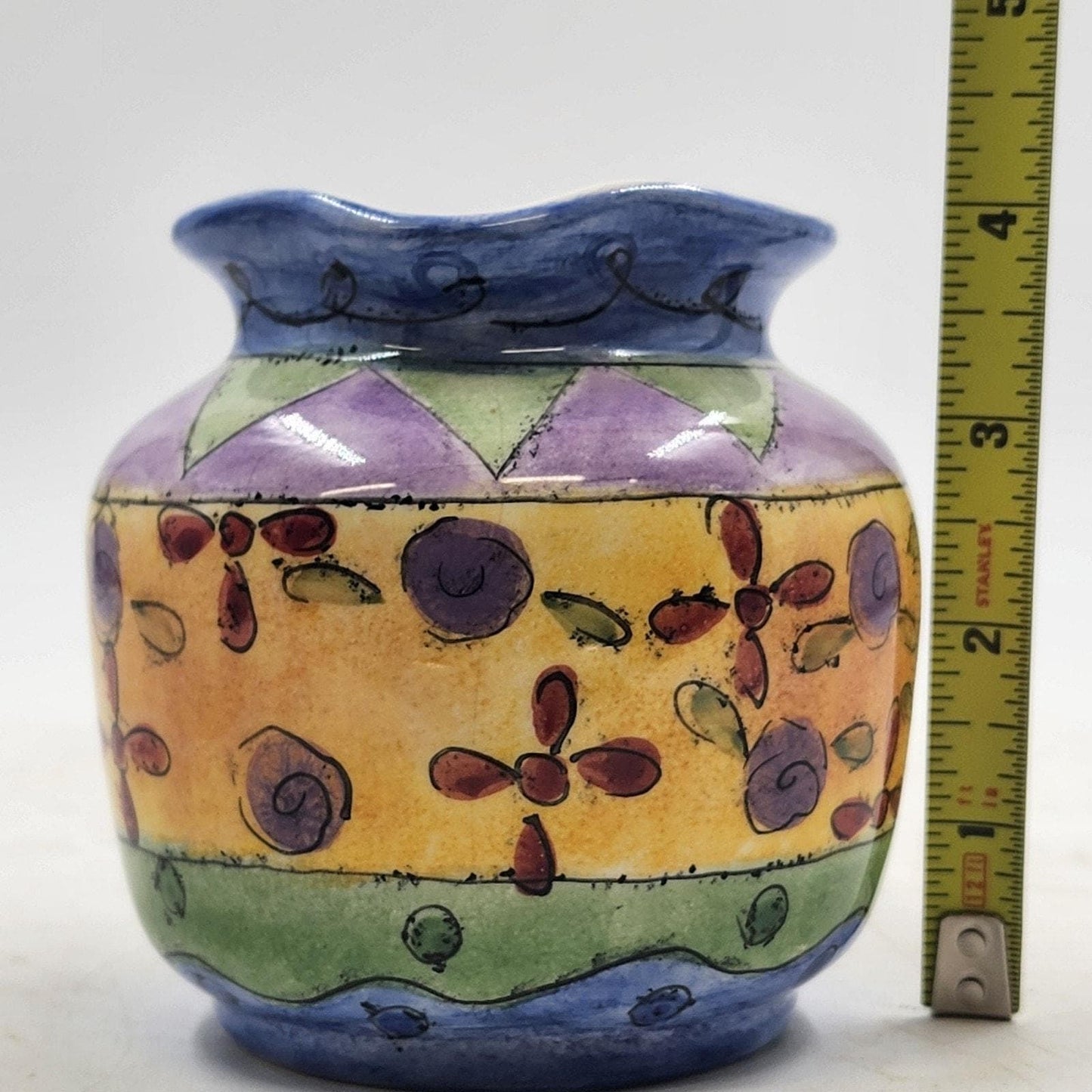 Sango Sweet Shoppe Creamer 14 oz Sue Zipkin Ceramic 4" Bright Colorful Floral