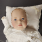 Porcelain The Victorian Christening Doll by Franklin Heirloom Dolls with Stand