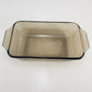 Jeannette Glasbake Loaf Pan Amber Yellow Daisy Pattern Textured Bottom 9" x 5½"