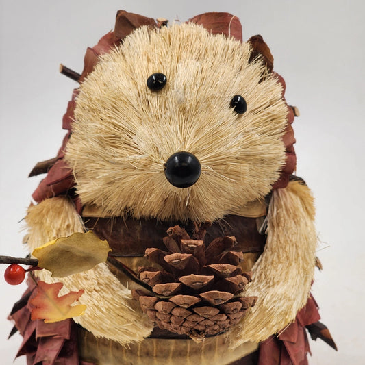 Fall Hedgehog Pinecone Figurine Decor 7.5" Natural Materials Autumn Lightweight