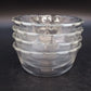 Pyrex 464 Clear Glass Custard Baking Bowls 4 Pcs Scalloped 3 Ring 10 oz USA Vtg