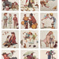 12 Norman Rockwell Prints Arthur A. Kaplan Co Bigelow Printing 12" Square