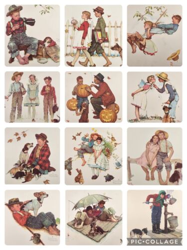 12 Norman Rockwell Prints Arthur A. Kaplan Co Bigelow Printing 12" Square