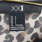 XXI Womens Black Sheer Blouse Leopard Print Long Sleeve Top