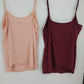 Old Navy Lace Trim Camisole Tank Top Lot 2 Women's Large Burgundy Pink Fitted