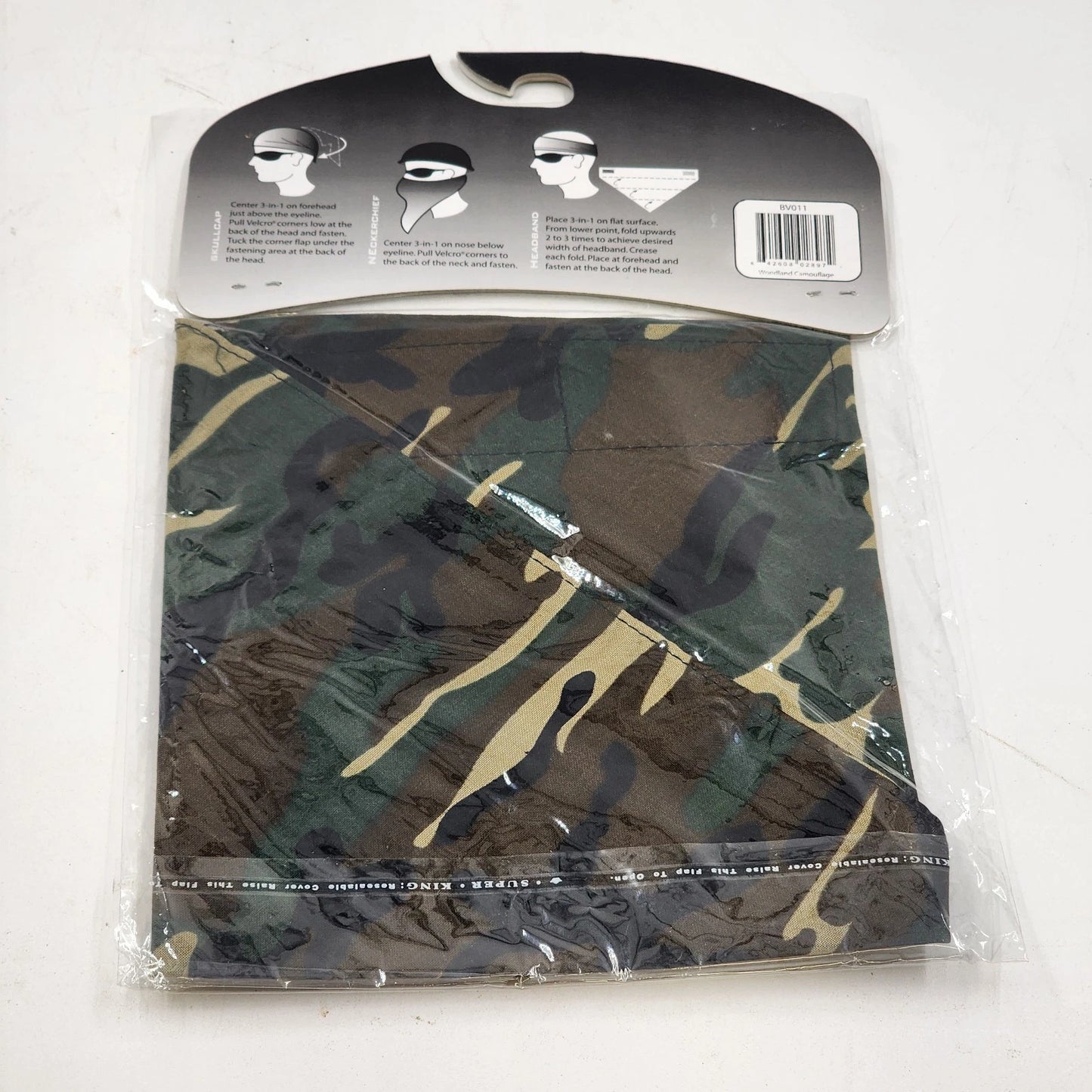 ZANheadgear SportFlex 3-in-1 Bandanna Camouflage BV011 Adult Hook & Loop NOS