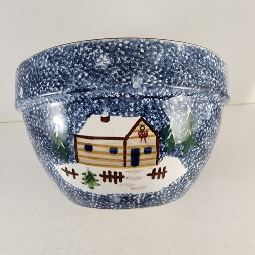 3 Nesting Mixing Bowls Winter Scene Holly Mountain Lodge Cook's Bazaar Gourmet