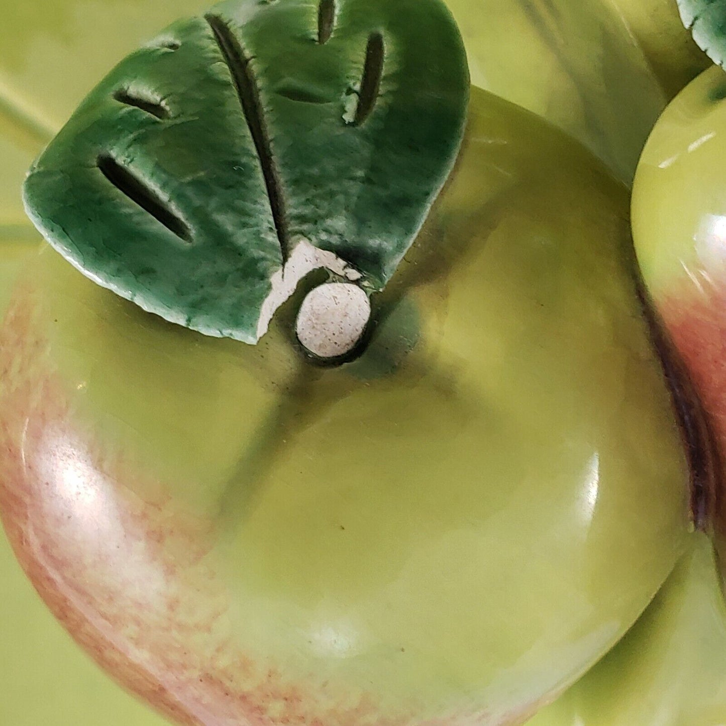 YONA California Fruit and Leaf Divided 2-Part Bowl Mid-Century 13½" Light Green