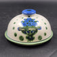 Hadley Dome Covered Butter Dish Blueberry Bouquet Hand-Painted Stoneware Pottery