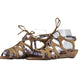 Carlos Santana Gladiator Sandals Womens 8 Brown Suede Wedge Lace Up