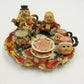 Popular Imports T1261 Mini Tea Set 1994 Christmas Wreath Polystone Resin