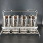 Kimiko Silver Knight Shield Highball Glasses 5.5" Set of 8 Metal Carrier MCM Vtg