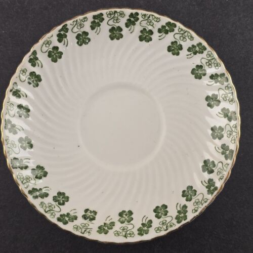 Two Cup Saucers Original Shamrock Pattern Tuscan Fine English Bone China 1907