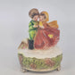 Josef Originals Music Box Figurine Lara's Theme Young Couple Bird Plays Vintage