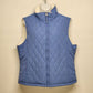 Sleeveless Blue and White Fleece Lined Vest Medium Cotton Polyester Material