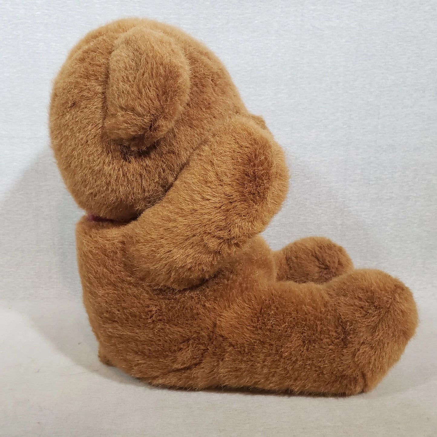 Applause Cuddles Bear Brown Teddy Plush Stuffed Animal 18" Red Ribbon 1979