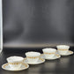 Corelle Butterfly Gold Cups Saucers Set 4 Vintage