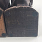 Hand Carved Wood Bookends Man & Woman Bust Folk Art Black Forest Vintage