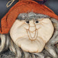 Halloween Witch Wall Decor Nylon 32”x12 Sculpted Cloth Face Doll Unique Handmade