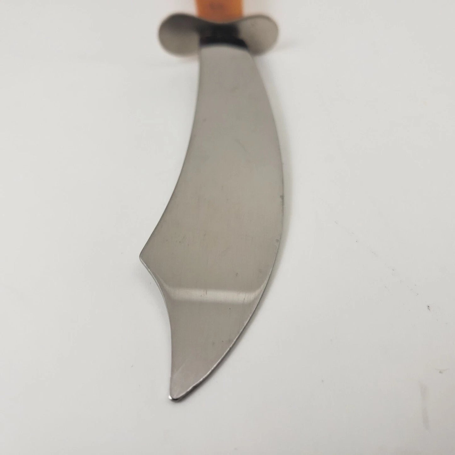 Butter Cheese Knife Hand Painted Bakelite Handle Pink Flowers 5¾" Stainless Vtg