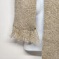 Hand Woven Beige Wool Scarf Knotted Fringe 48x7 Vintage