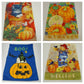 Set 4 Fall Autumn HOLLOWEEN WELCOME Theme with Pumpkins Mini Garden Flags Banner