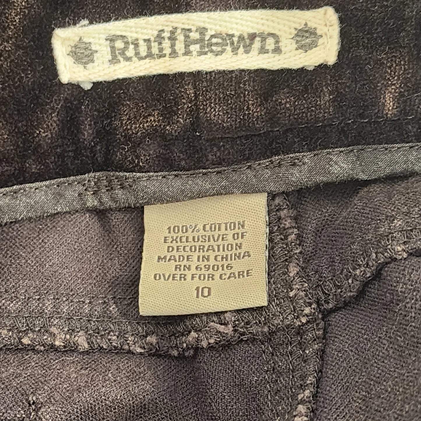 Ruff Hewn Brown Pants Womens Size 10 Cotton Faux Suede Feel Straight Leg Classic