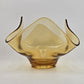 Viking Art Glass Bowl Amber Epic Loop Ruffled Pinched Candy Trinket Dish 6" MCM