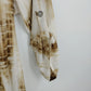 CL♡22 Tie Dye Dress Gold White Roll-Tab Sleeve Waist Tie Women's Large
