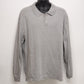 Steve & Barry Relaxed Fit Long Sleeve Grey Polo Shirt 3 Button w/Flat Collar XXL