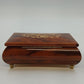 MAPSA Swiss Musical Movement Box Edelweiss Brass Wood Lacquer Music Jewelry Box