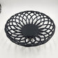 Black Lattice Glazed Ironstone Bread Fruit Bowl Basket Palermo by Artimino 13"d