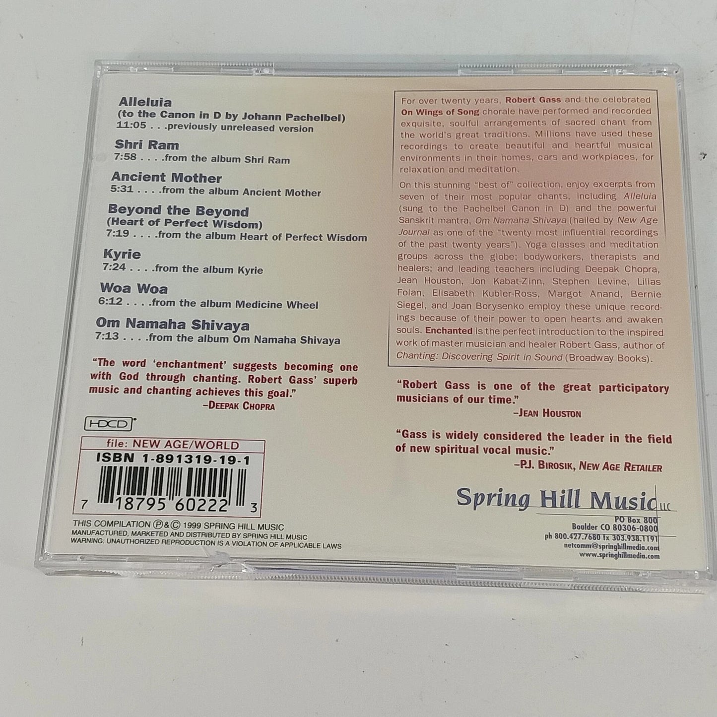 Robert Gass On Wings of Song Enchanted Best Of CD 1999 Spring Hill Music