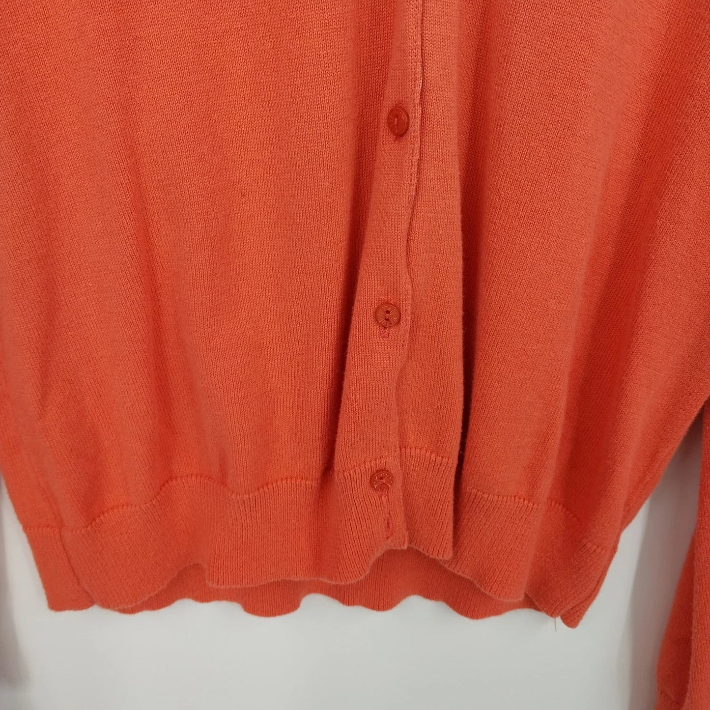 Cherokee Orange Cardigan Sweater Button Front Lightweight Knit Women Medium