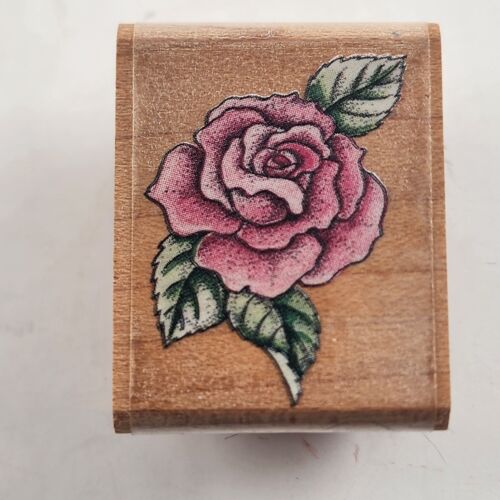 3 Pack Rubber Stamps Roses Design Wooden Backs California Lightly Used