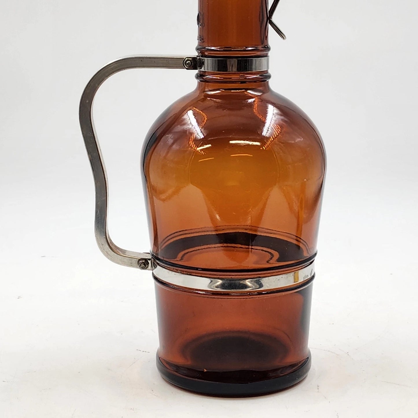 Muster Geschutzt 2L Amber Glass Beer Growler Swing Top Lid Cap Handle Germany