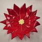3 Poinsettia Flower Candy Dishes Christmas Atlantic Mold 10" and 8" Ceramic Vtg