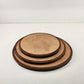 3 Round Wooden Hot Pad Trivets Cork Top 7" 8.5" and 10" Diameter Finger Grips