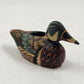 Mallard Duck Decoy Candle Holder Hand Painted Wooden 5.5" Rustic Philippines Vtg