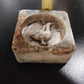 Goose Shaped Antique Candy Mold Ceramic 2.25" Square Blank Reverse Side