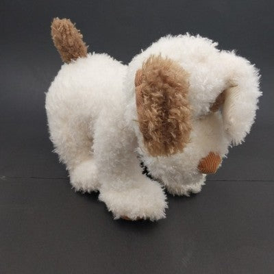 Noble in Barnes & Noble White Brown Puppy Dog Plush Stuffed Toy Animal Doll 12"