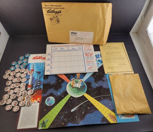 Kellogg's Astronaut Game Unused Original Mailer 45 Pins Board 36 Score sheets