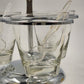 Kromex Condiment Carousel Caddy 3 Glass Ramekins & Spoons Rotating Chrome 11"h