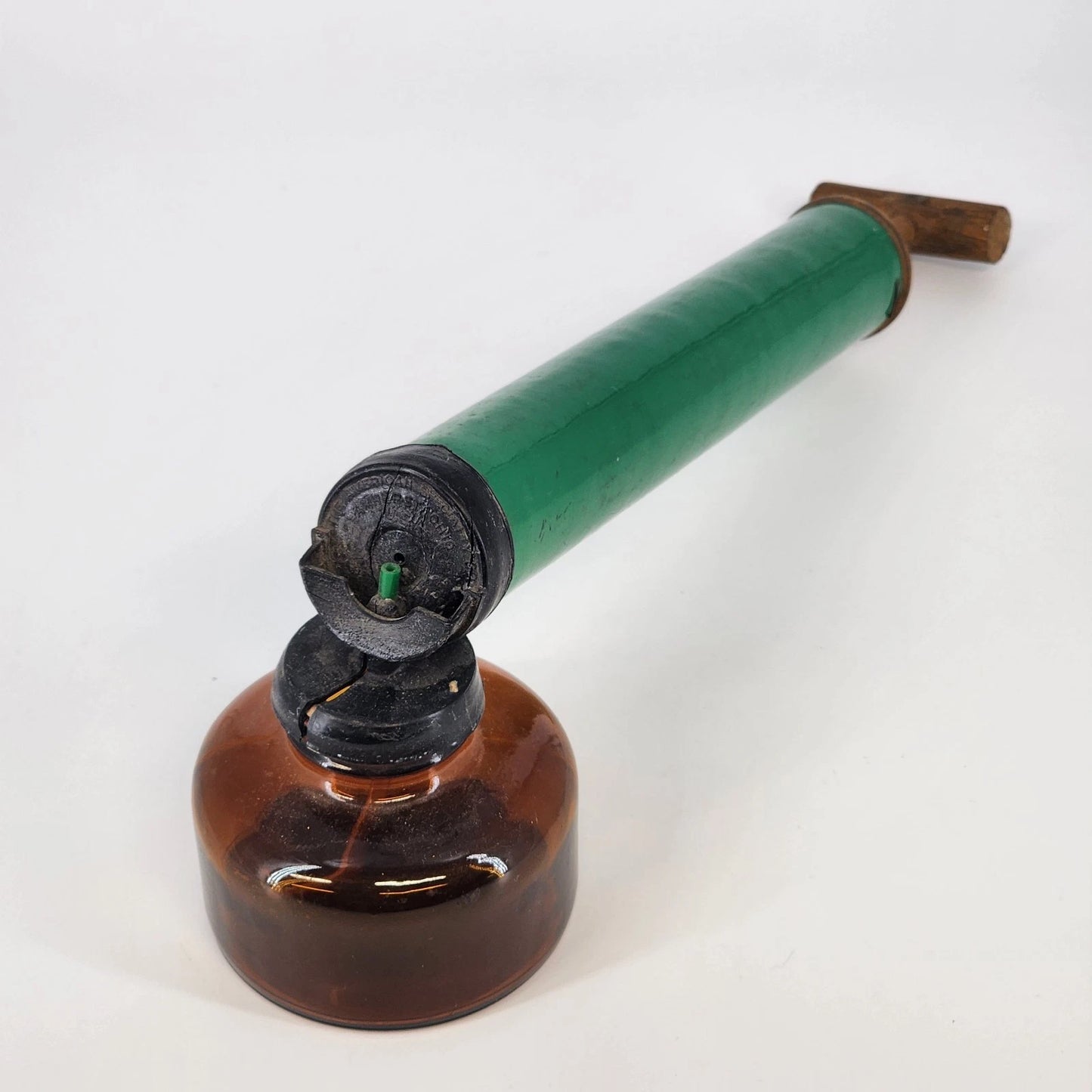 1950s Vintage Bug Insect Pump Sprayer Amber Glass Atomizer