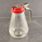 Diner Style Syrup Dispenser Glass Base Melmac Lid Stainless Steel Handle
