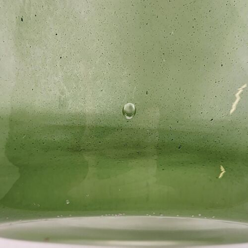 Large Green Hurricane Blown Glass Vase Bowl Candle Holder 7¼" Diameter x 10"