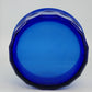 Arcoroc France Cobalt Blue Thumbprint Glass Serving Bowl w White Lid 9.25"