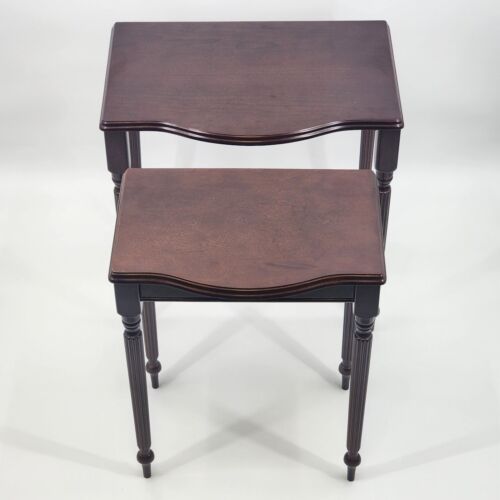 2 Traditional Mahogany Nesting Tables From Bombay Company 18.5" x 13" x 19" Tall