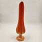 Swung Glass Vase Orange Bittersweet Footed Pedestal 13" L E Smith Glass MCM
